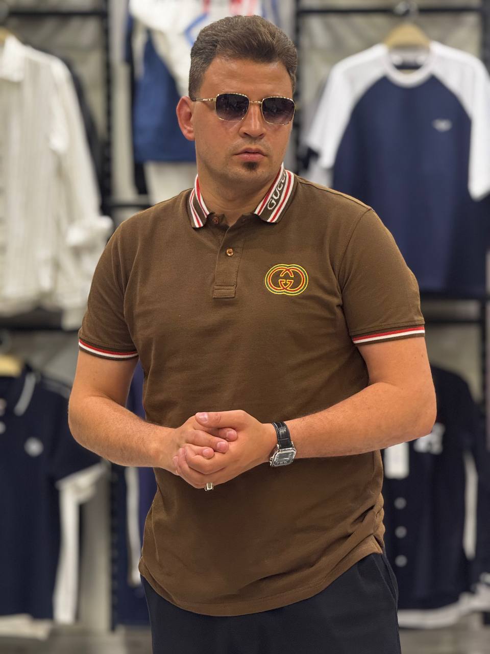 تيشيرت بولو بيكا بياقة جاكار GUCCI