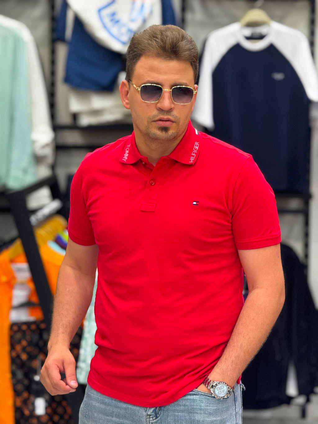 تيشيرت بولو بيكا بياقة جاكار Tommy