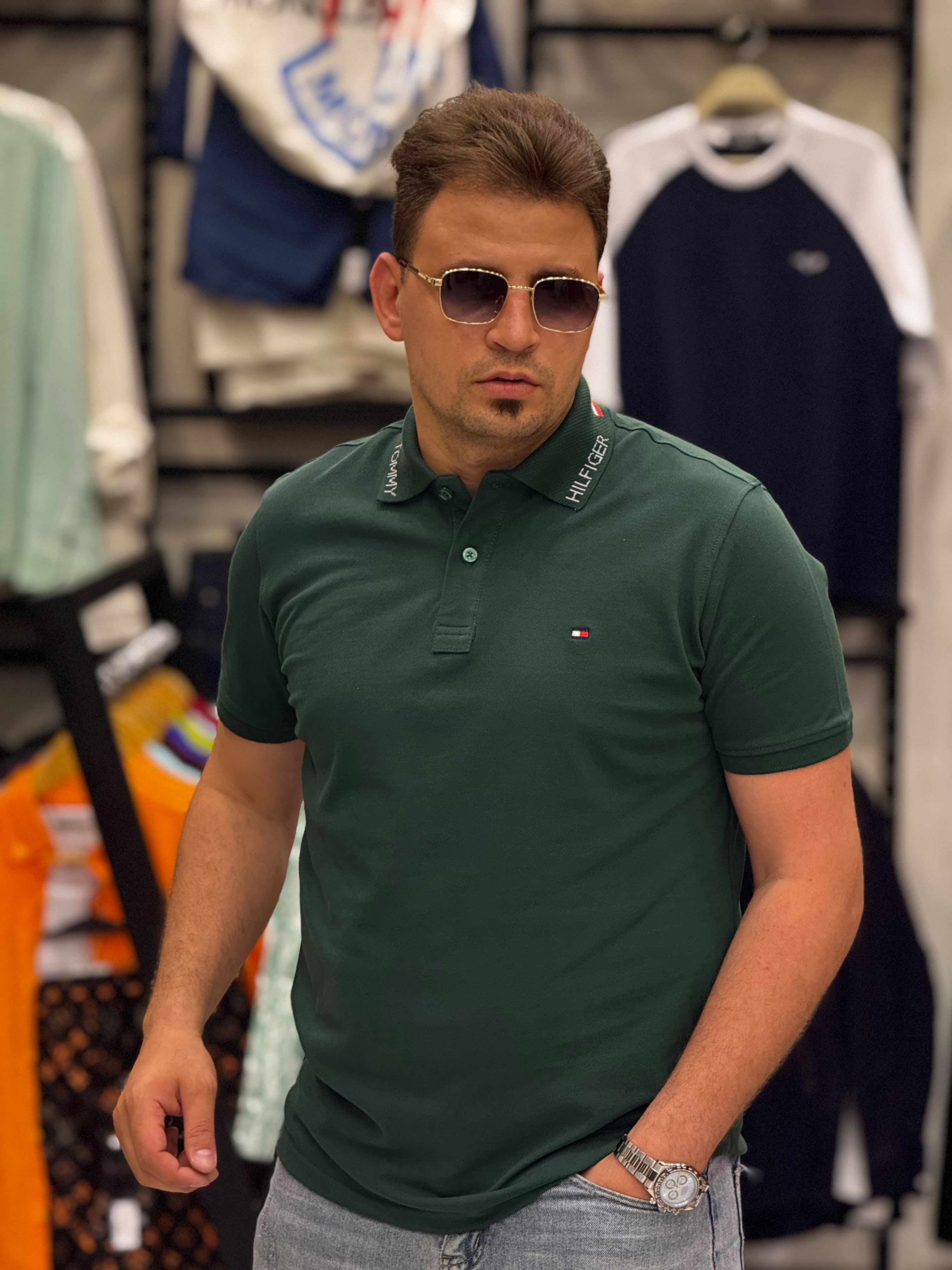تيشيرت بولو بيكا بياقة جاكار Tommy
