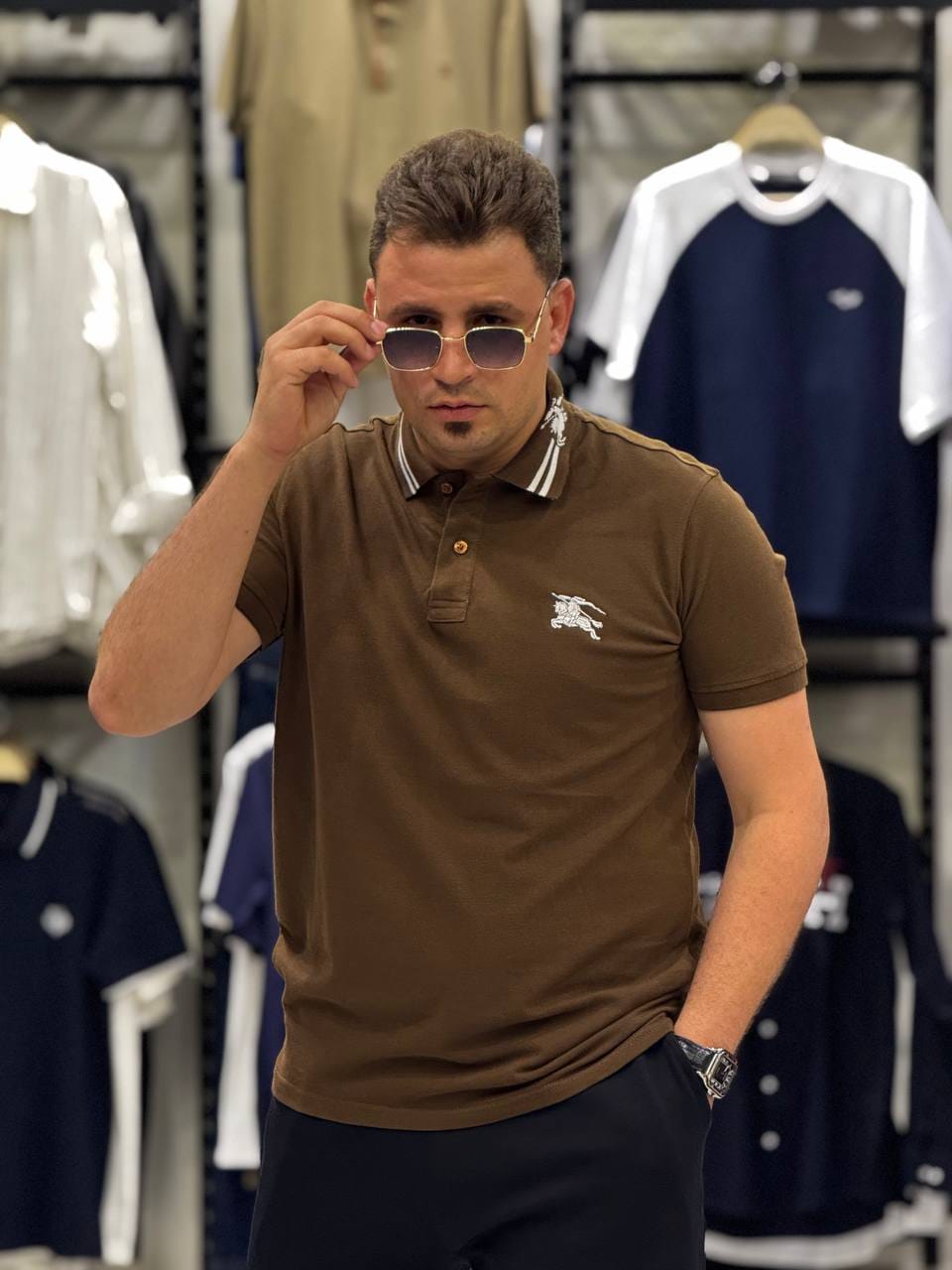 تيشيرت بولو بيكا ياقه جاكار Burberry